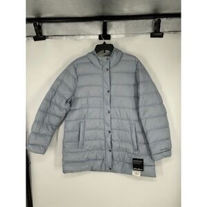 Eddie‎ Bauer StratusTherm Down Parka Puffer Jacket Women's 1X Xl Hood Smoke Blue